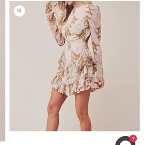 Palm Leaf Ruffle Dress NWT